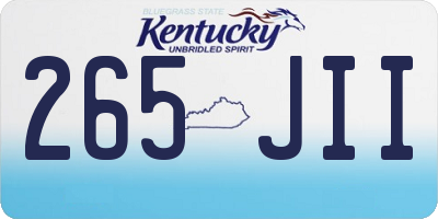 KY license plate 265JII