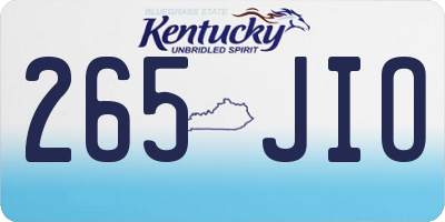 KY license plate 265JIO