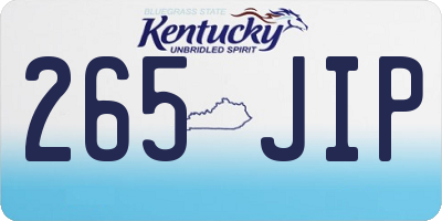 KY license plate 265JIP