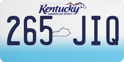 KY license plate 265JIQ