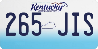KY license plate 265JIS