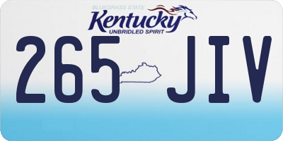 KY license plate 265JIV