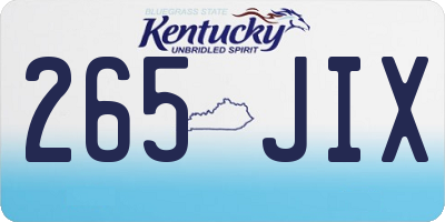 KY license plate 265JIX