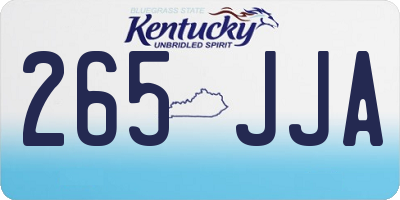 KY license plate 265JJA