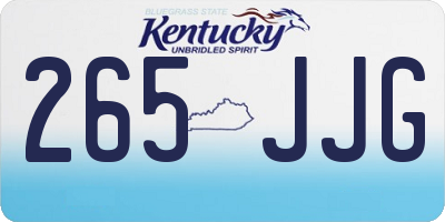 KY license plate 265JJG