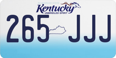 KY license plate 265JJJ