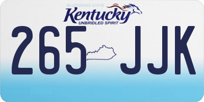 KY license plate 265JJK