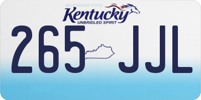 KY license plate 265JJL