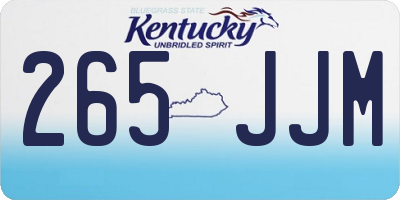 KY license plate 265JJM