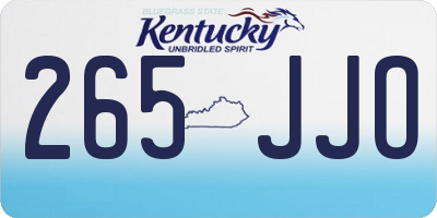KY license plate 265JJO