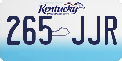 KY license plate 265JJR