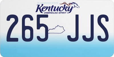 KY license plate 265JJS