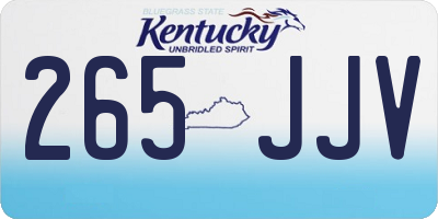 KY license plate 265JJV