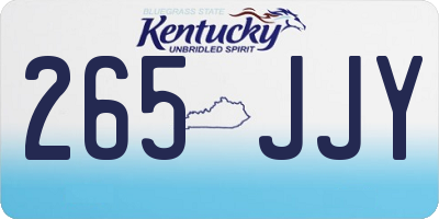 KY license plate 265JJY