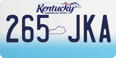 KY license plate 265JKA