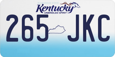 KY license plate 265JKC