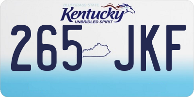 KY license plate 265JKF