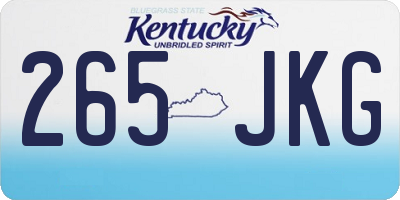 KY license plate 265JKG