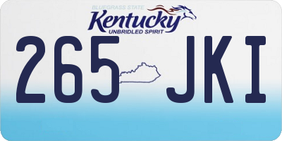 KY license plate 265JKI