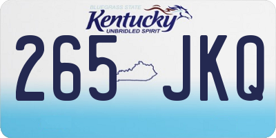 KY license plate 265JKQ