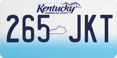 KY license plate 265JKT