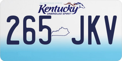 KY license plate 265JKV
