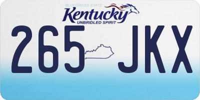 KY license plate 265JKX