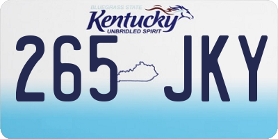 KY license plate 265JKY