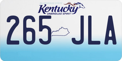 KY license plate 265JLA