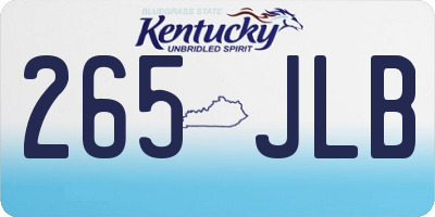 KY license plate 265JLB