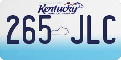 KY license plate 265JLC