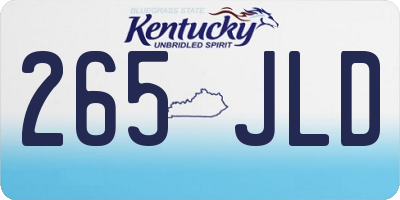 KY license plate 265JLD