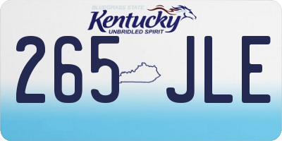 KY license plate 265JLE