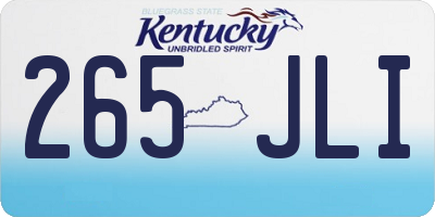 KY license plate 265JLI