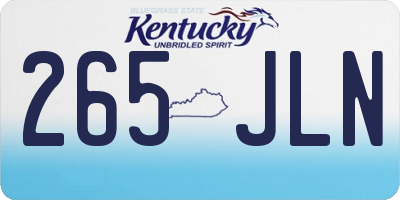 KY license plate 265JLN