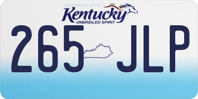 KY license plate 265JLP