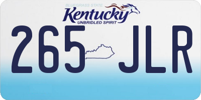 KY license plate 265JLR