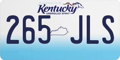 KY license plate 265JLS