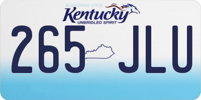 KY license plate 265JLU