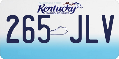 KY license plate 265JLV