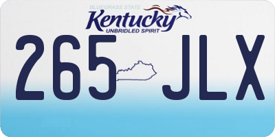 KY license plate 265JLX