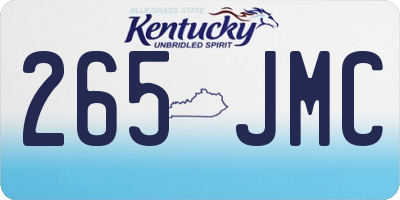 KY license plate 265JMC