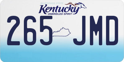 KY license plate 265JMD
