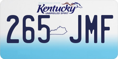KY license plate 265JMF