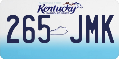 KY license plate 265JMK