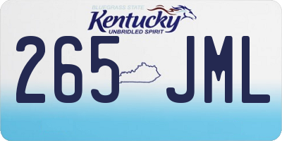 KY license plate 265JML