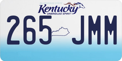 KY license plate 265JMM