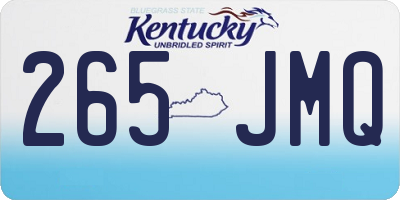 KY license plate 265JMQ