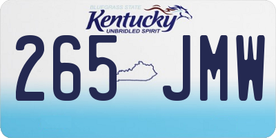 KY license plate 265JMW