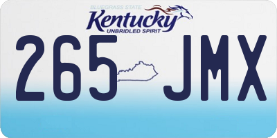 KY license plate 265JMX